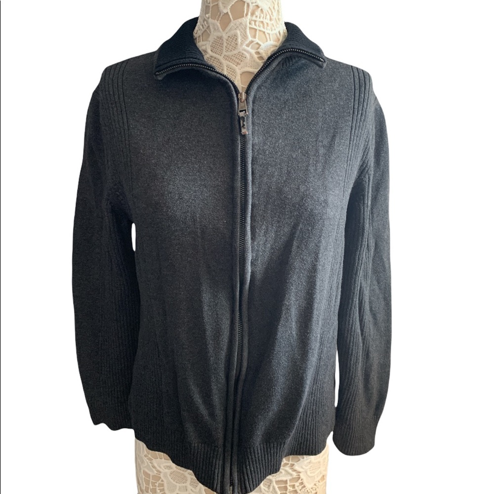 Calvin Klein gray zip up sweater sz XL